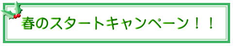 春のスタートキャンペーン!!